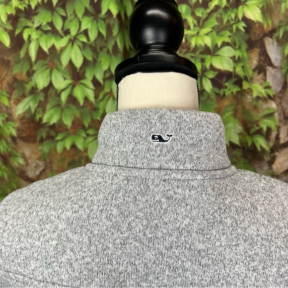 VINEYARD VINES Girls' Heathered Gray Zip Front Fleece, XL - Picture 7 of 11